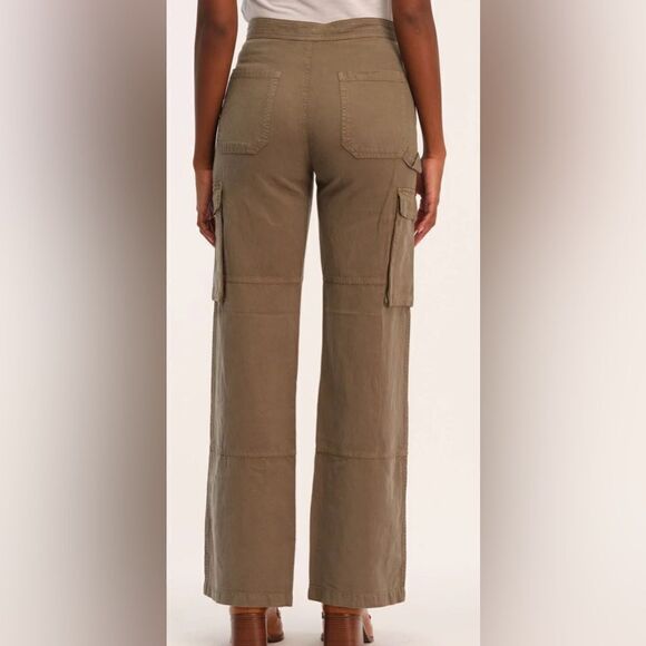 Industry- Linen blend Cargo pants. Size: 12 Color: Olive - Picture 4 of 13